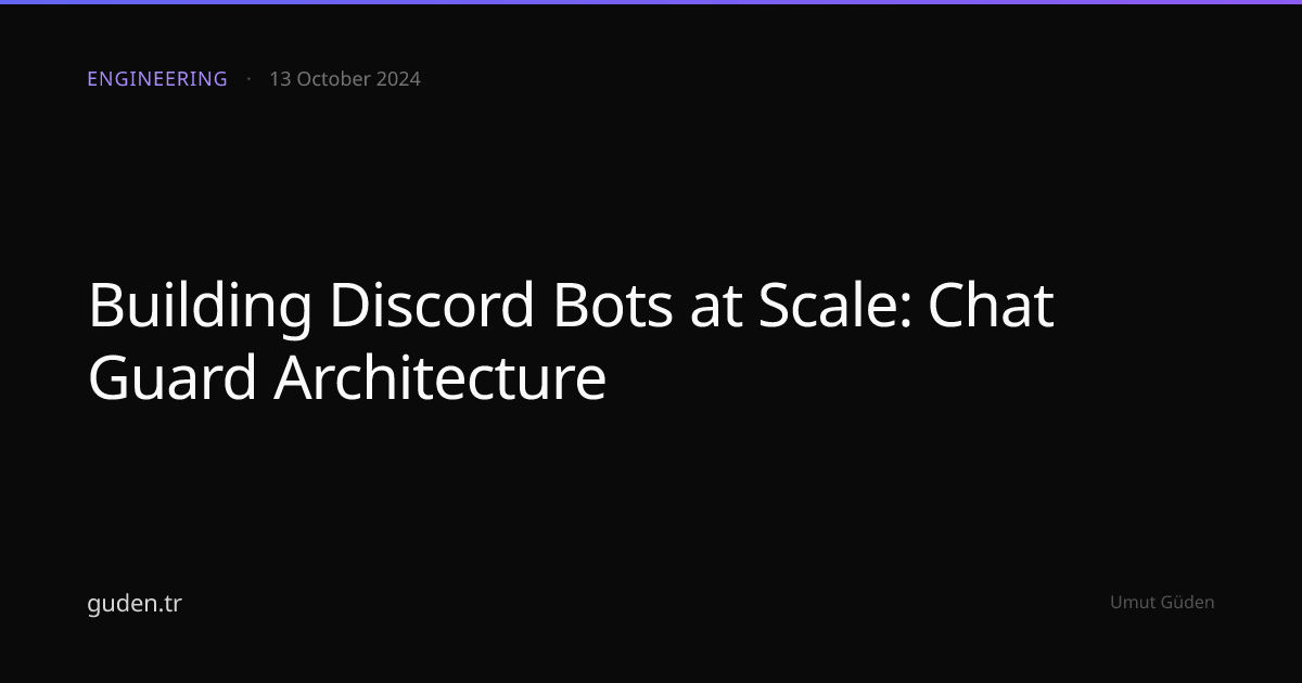 Building Discord Bots at Scale: Chat Guard Architecture | Umut Güden